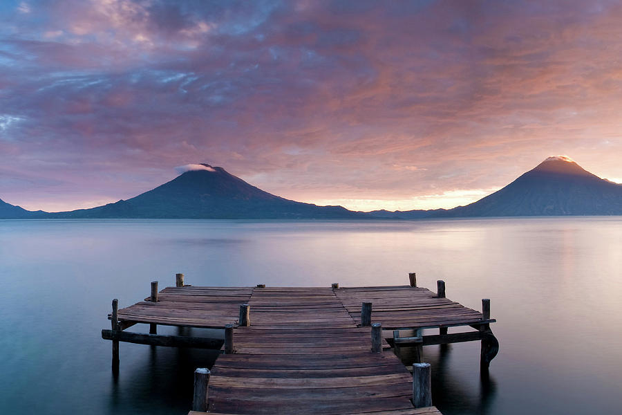 Jetty In A Lake With A Mountain Range #5 Photograph by Panoramic Images