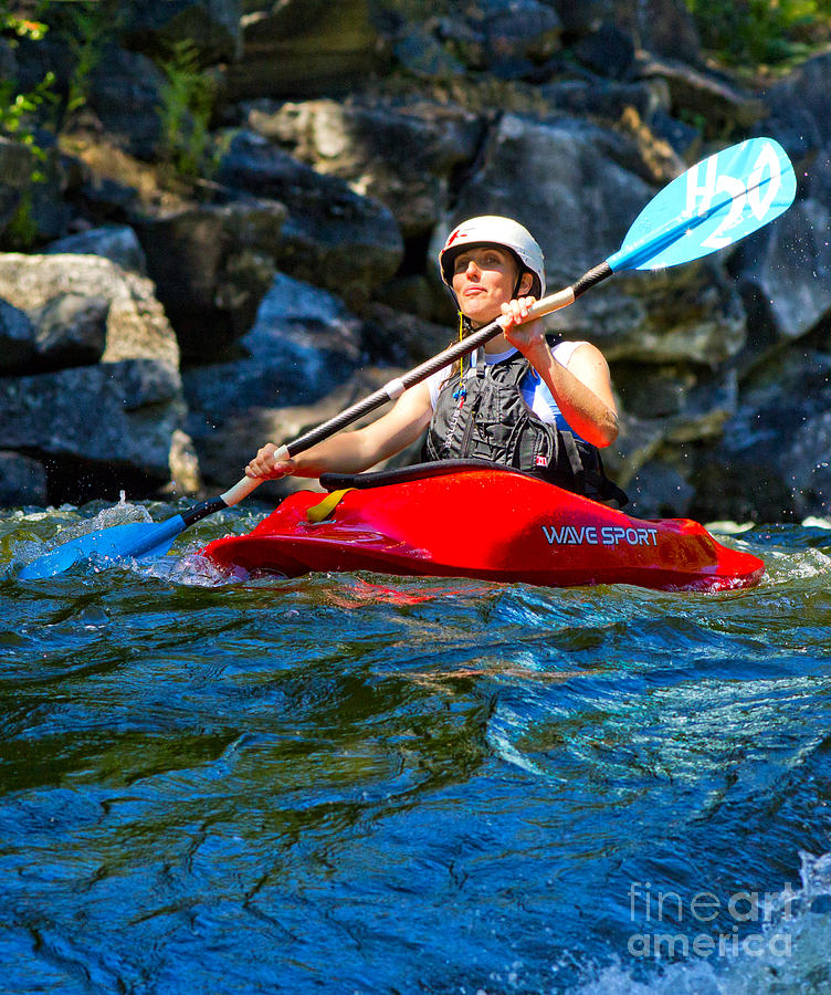 Kayak in whitewater  #5 Photograph by Les Palenik