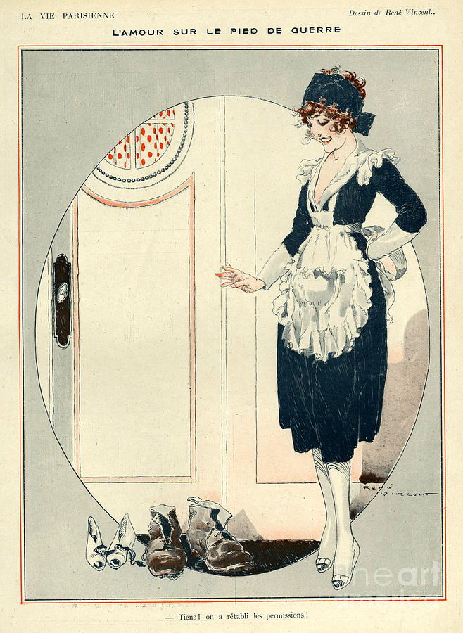 French Drawing - La Vie Parisienne 1918 1910s France #5 by The Advertising Archives