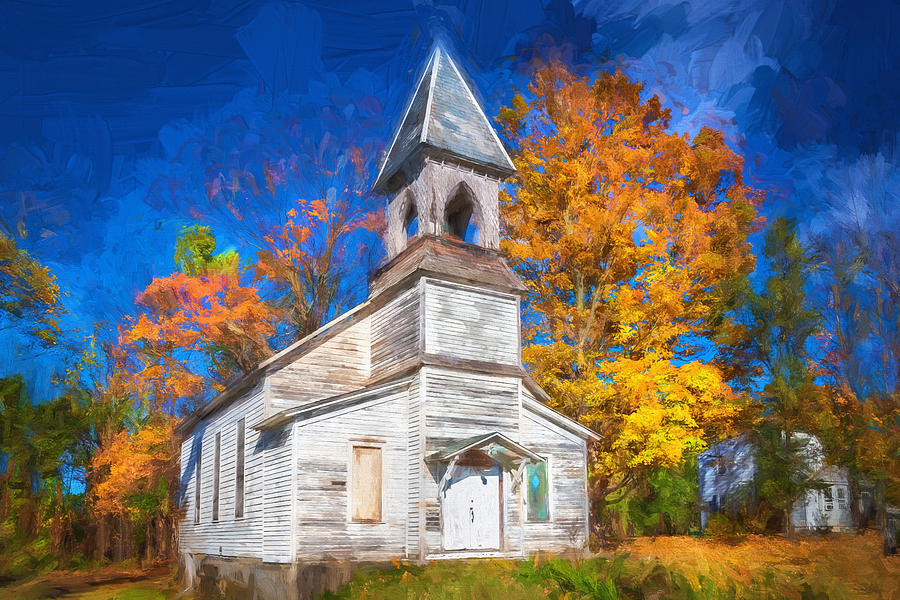 Lafayette Baptist Church Lafayette Sussex County NJ Painted  #6 Photograph by Rich Franco