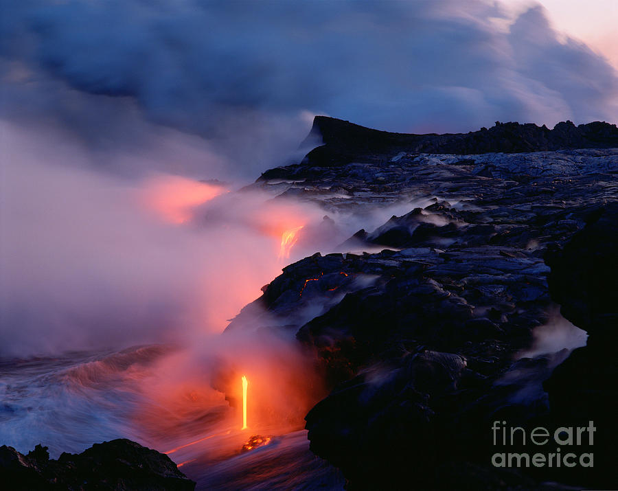 Lava Streams Into The Ocean, Kilauea #5 Photograph by Douglas Peebles