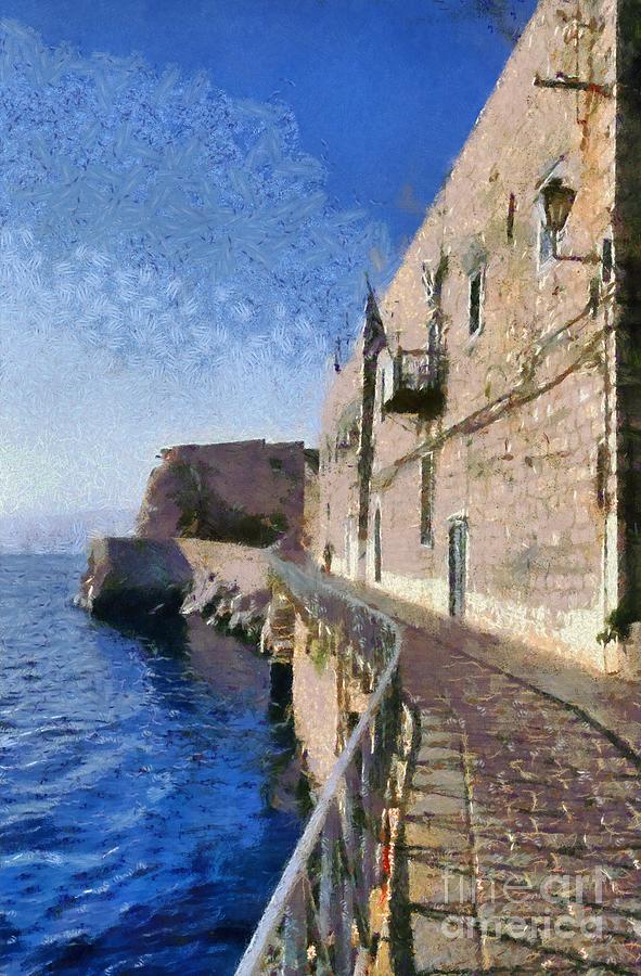 Light and shadow in Hydra island #5 Painting by George Atsametakis