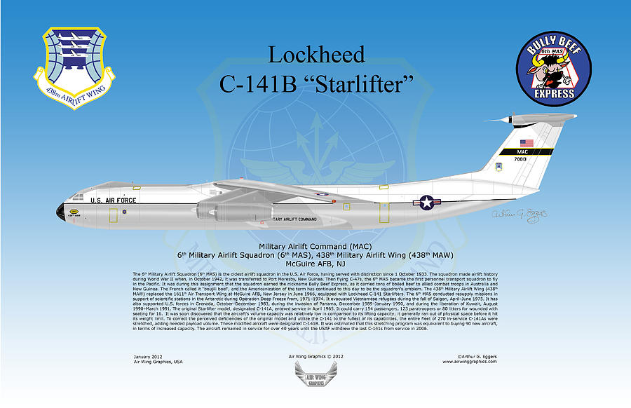 Lockheed C-141B Starlifter #8 Digital Art by Arthur Eggers