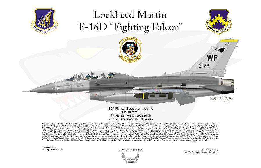 Lockheed Martin F-16D Fighting Falcon #4 Digital Art by Arthur Eggers