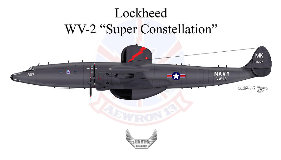 Lockheed Digital Art - Lockheed WV-2 Super Constellation #2 by Arthur Eggers