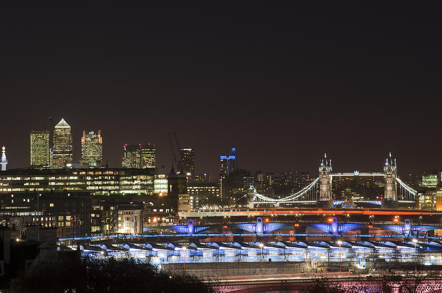 London Photograph - London Night Skyline Cityscape #5 by Matthew Gibson