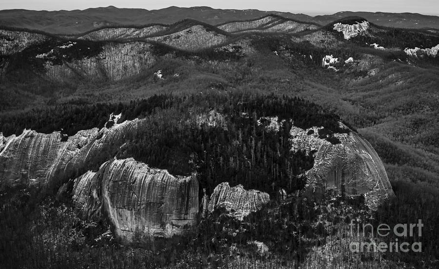 Looking Glass Rock by Blue Ridge Parkway - Aerial Photo Photograph by David Oppenheimer