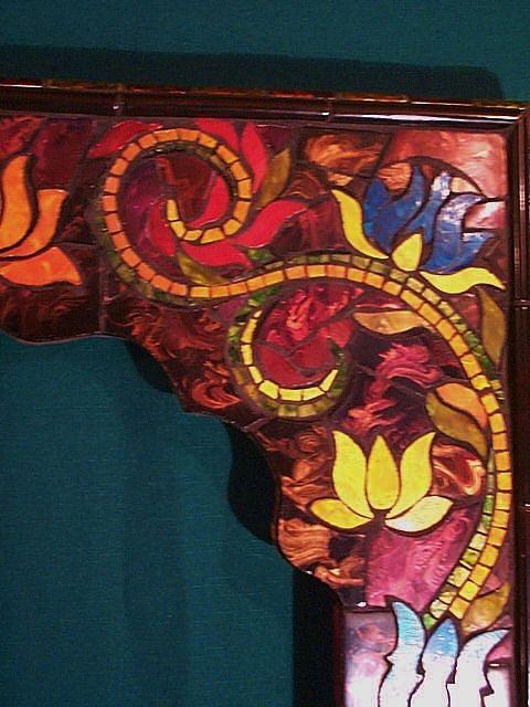 Lotus Mosaic Frame #5 Ceramic Art by Charles Lucas