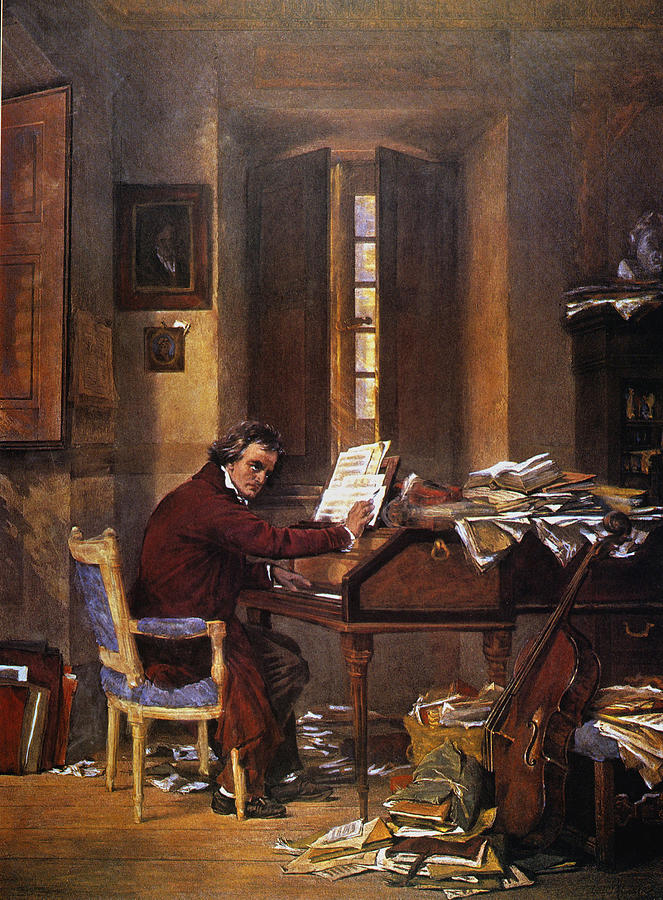 Ludwig Van Beethoven Painting by C Schloesser