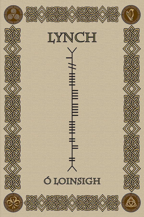 Lynch written in Ogham Digital Art by Ireland Calling - Pixels