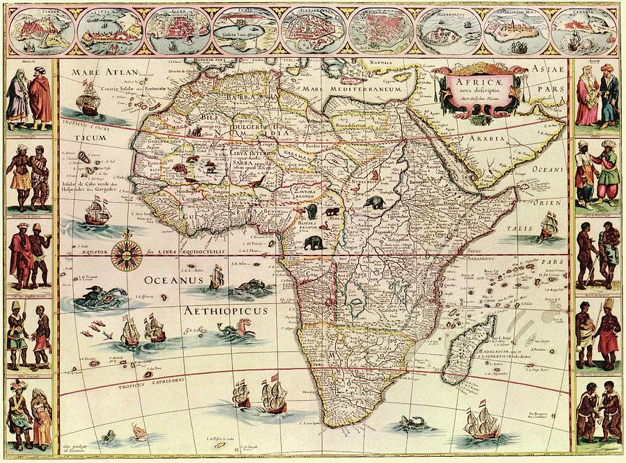 Elephant Photograph - Map Of Africa #5 by Library Of Congress, Geography And Map Division