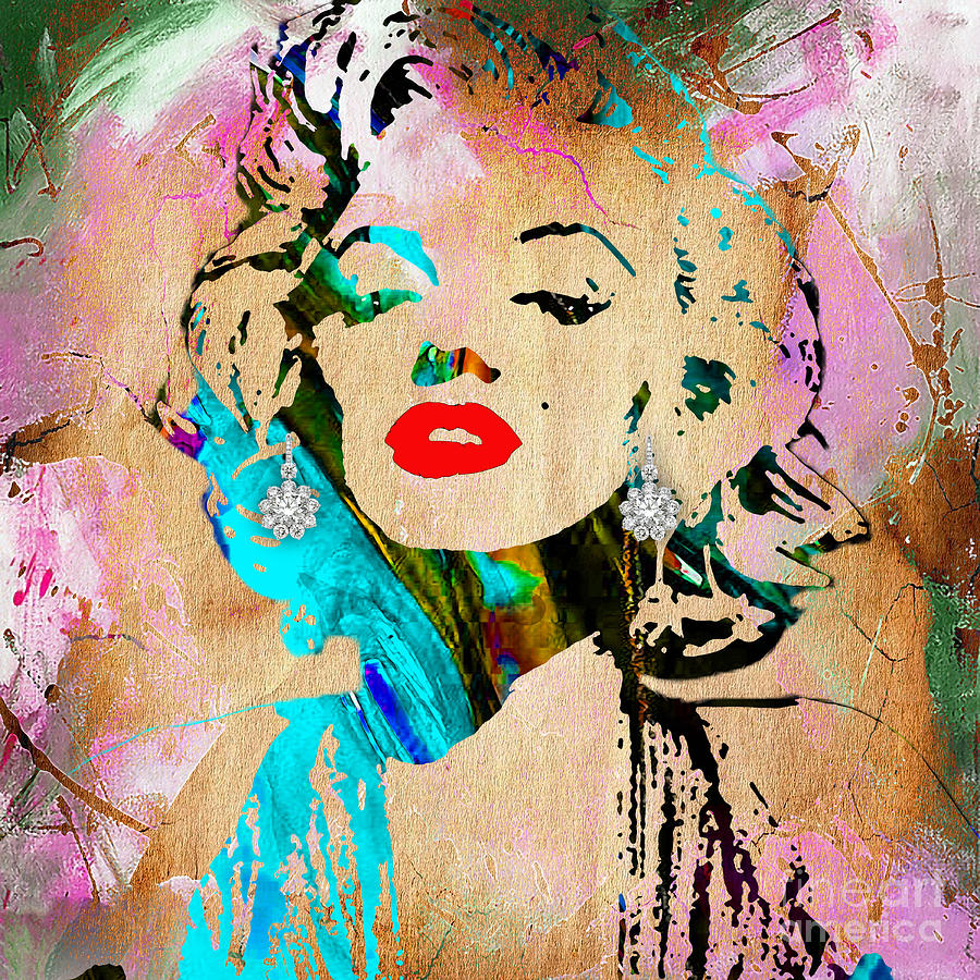 Cool Mixed Media - Marilyn Monroe Diamond Earring Collection #5 by Marvin Blaine