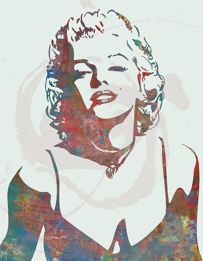Portraits Drawing - Marilyn Monroe stylised pop art drawing sketch poster by Kim Wang