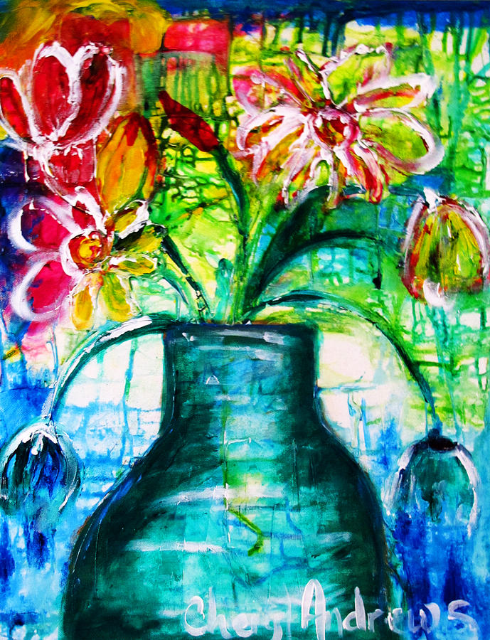 Flower Painting - 5 Minutes to Freedom by Cheryl Andrews
