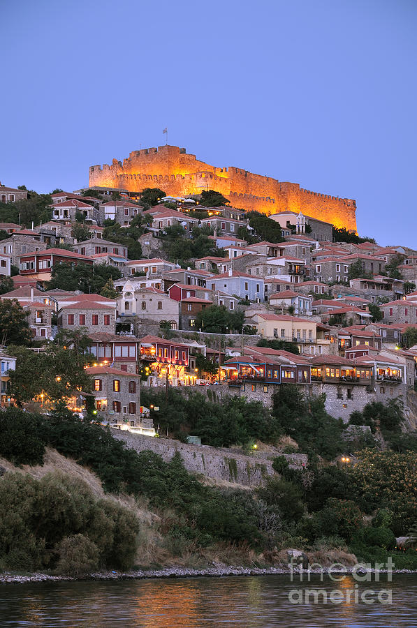 Molyvos village during dusk time #6 Photograph by George Atsametakis