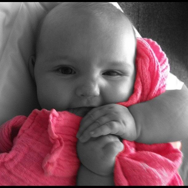 Pink Photograph - 5 Months Old Today! by Lauren Simmons
