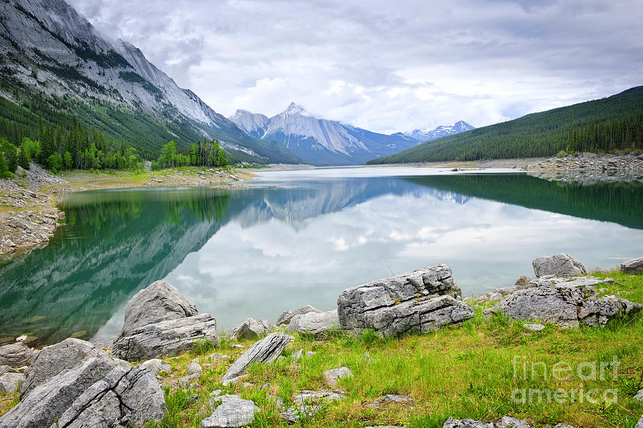 Mountain lake in Jasper National Park 1 Photograph by Elena Elisseeva