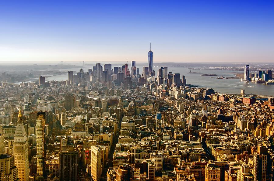 New York City Manhattan Skyline Aerial #5 Photograph by Alex Grichenko