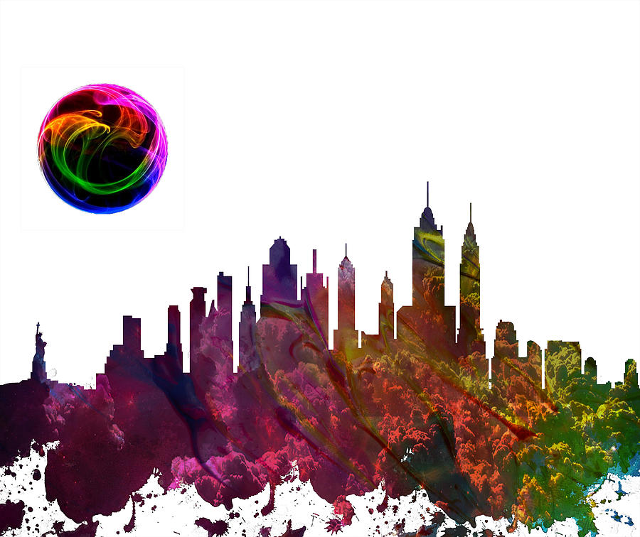 New York City Skyline #6 Painting by Celestial Images - Pixels