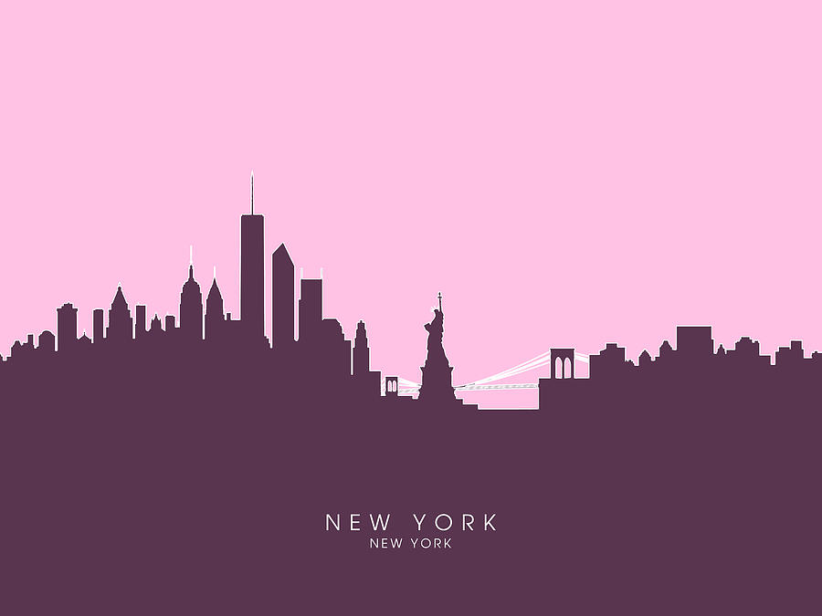 United States Digital Art - New York Skyline #5 by Michael Tompsett