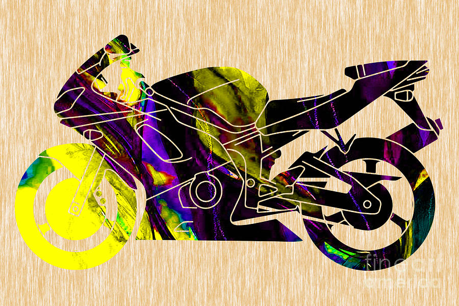 Ninja Mixed Media - Ninja Motorcycle Painting #5 by Marvin Blaine