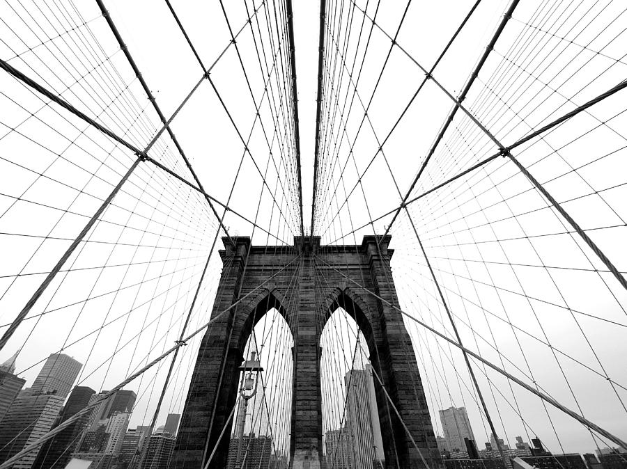 Architecture Photograph - NYC Brooklyn Bridge #5 by Nina Papiorek