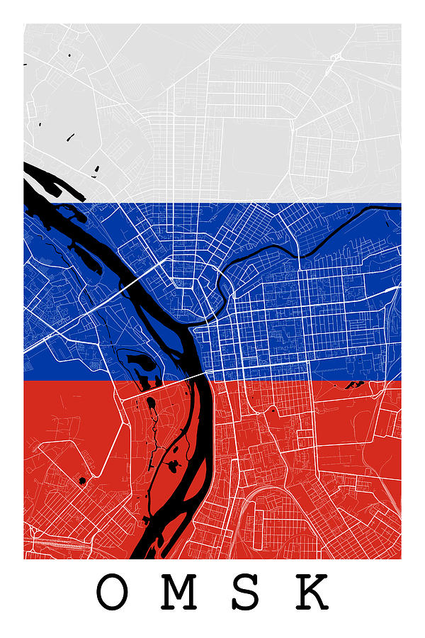 Omsk Street Map Omsk Russia Road Map Art On Flag Digital Art By Jurq   5 Omsk Street Map  Omsk Russia Road Map Art On Color Jurq Studio 