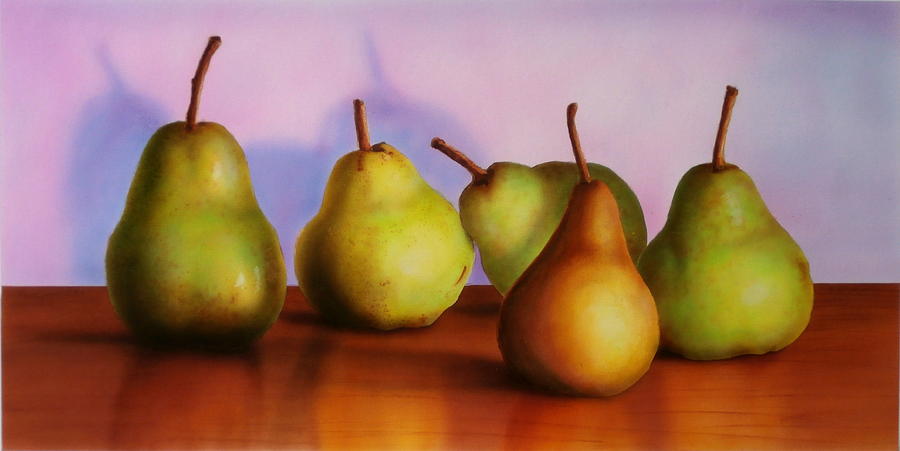 Still Life Painting - 5 Pears by Steven McPeak