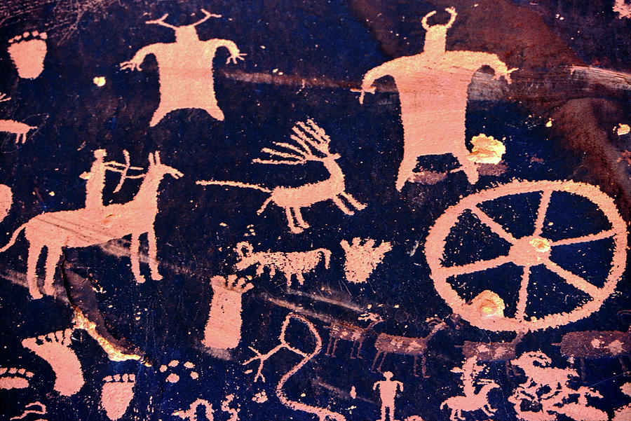 Canyonlands National Park Photograph - Petroglyphs Of Newspaper Rock State #5 by Animal Images