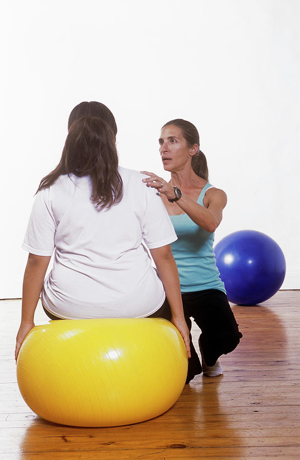 Exercise Ball Photograph - Pilates Exercise #5 by Steve Percival/science Photo Library