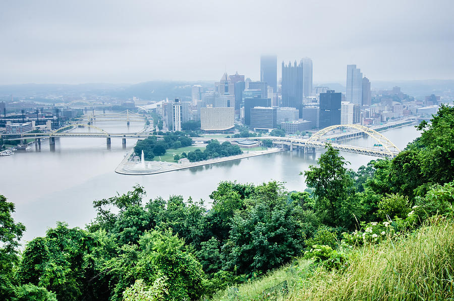 Pittsburgh Pa Skyline On Cloudy Day #5 Photograph by Alex Grichenko