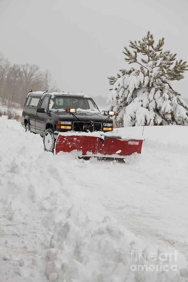 Plowing Through Winter Snowstorm #5 Photograph by Linda Freshwaters Arndt