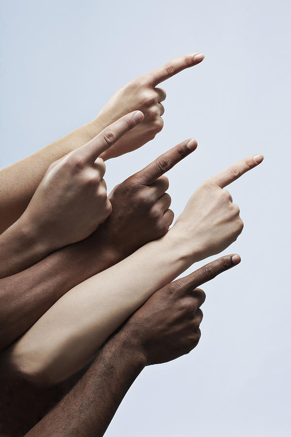 5 Pointing Fingers Of Multiple Ethnicities Photograph by Klaus Vedfelt 5 Pointing Fingers Of Multiple Ethnicities Photograph by Klaus Vedfelt