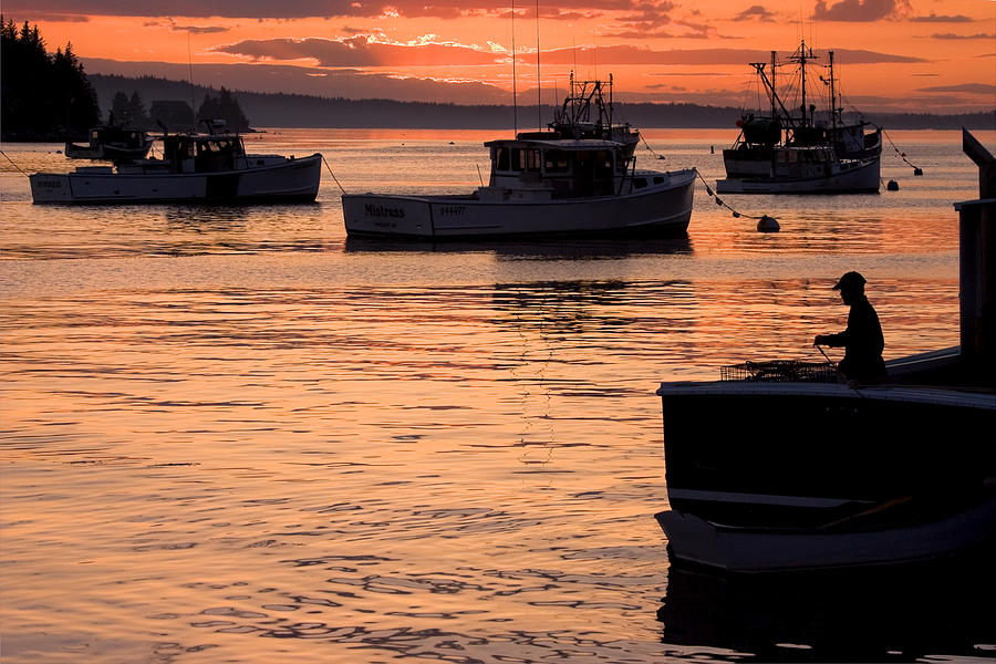 Port Clyde Maine Fishing Boats At Sunset #5 Photograph by Keith Webber Jr