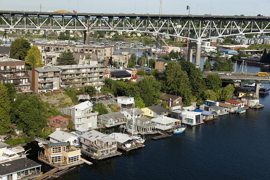 Seattle Photograph - Portage Bay And Houseboats, Seattle #5 by Andrew Buchanan/SLP
