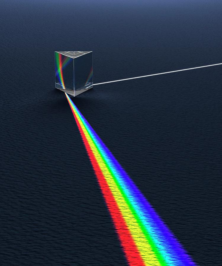 Prism Dispersing Light Into Spectrum #5 by David Parker