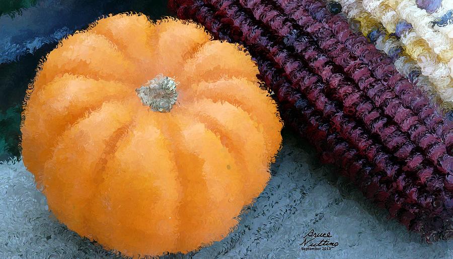 Pumpkin and Corn #5 Painting by Bruce Nutting
