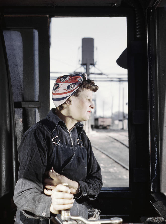 Portrait Photograph - Railroad Worker, 1943 #5 by Granger