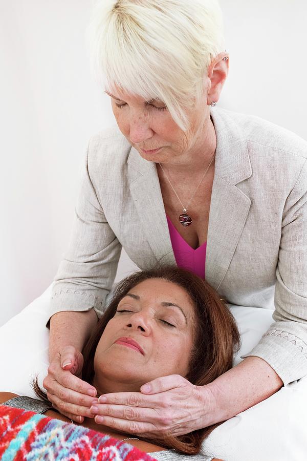 Reiki Therapy Photograph by Lewis Houghton/science Photo Library - Fine ...