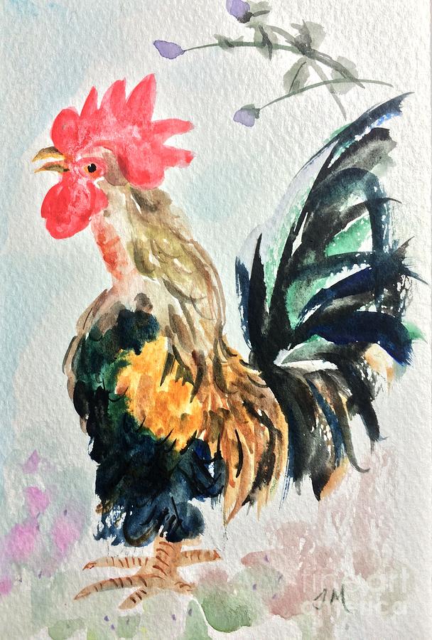 Rooster #4 Painting by Jieming Wang