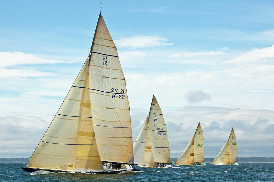 Sailboats Competing In The 12-metre #5 Photograph by Panoramic Images