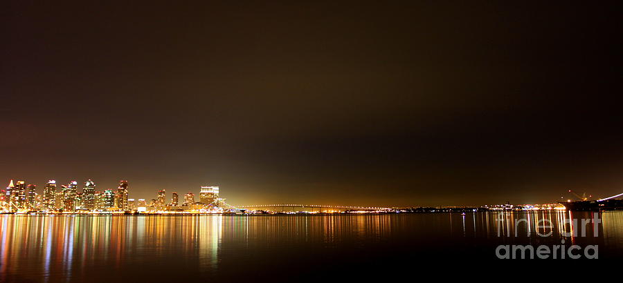 San Diego Skyline Night #5 Photograph by Henrik Lehnerer