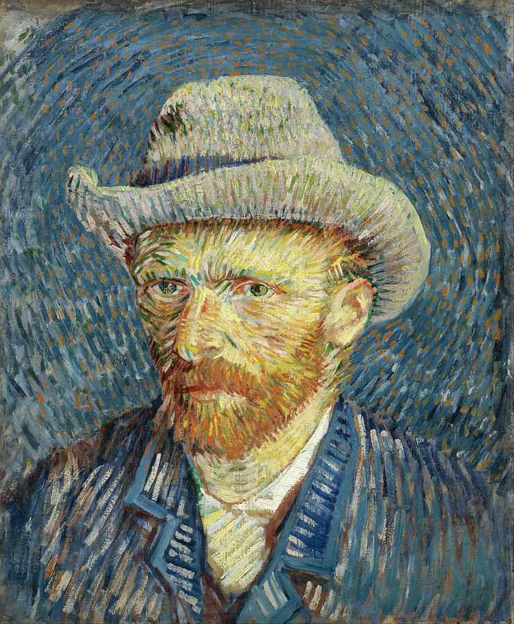 Self-portrait with grey felt hat  #13 Painting by Vincent van Gogh