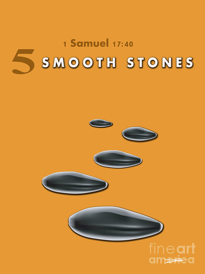 5 Smooth Stones Digital Art by David Jackson