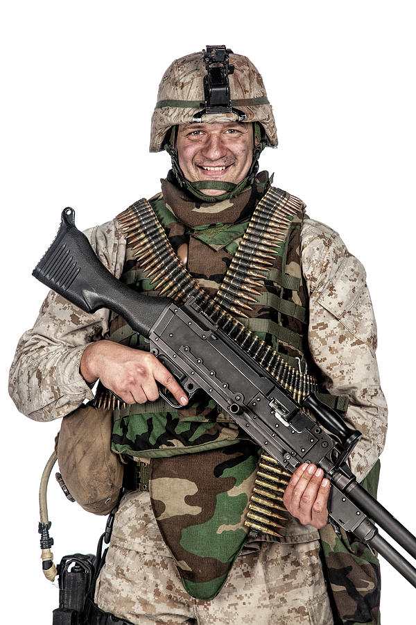 Soldier In Camouflage Combat Uniform #5 Photograph by Oleg Zabielin