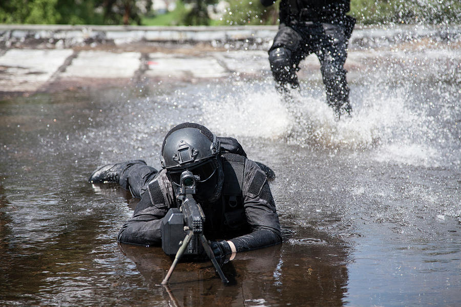 Spec Ops Police Officers Swat In Action #5 Photograph by Oleg Zabielin