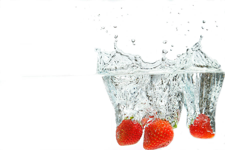 Splashing Strawberry #5 Photograph by Peter Lakomy