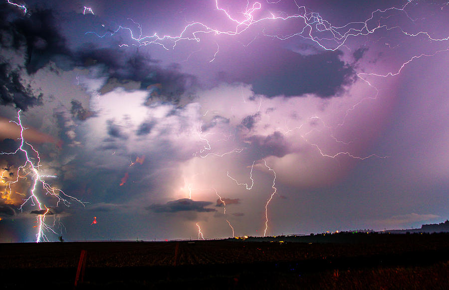 Stacked Nebraska Lightning #5 Photograph by NebraskaSC
