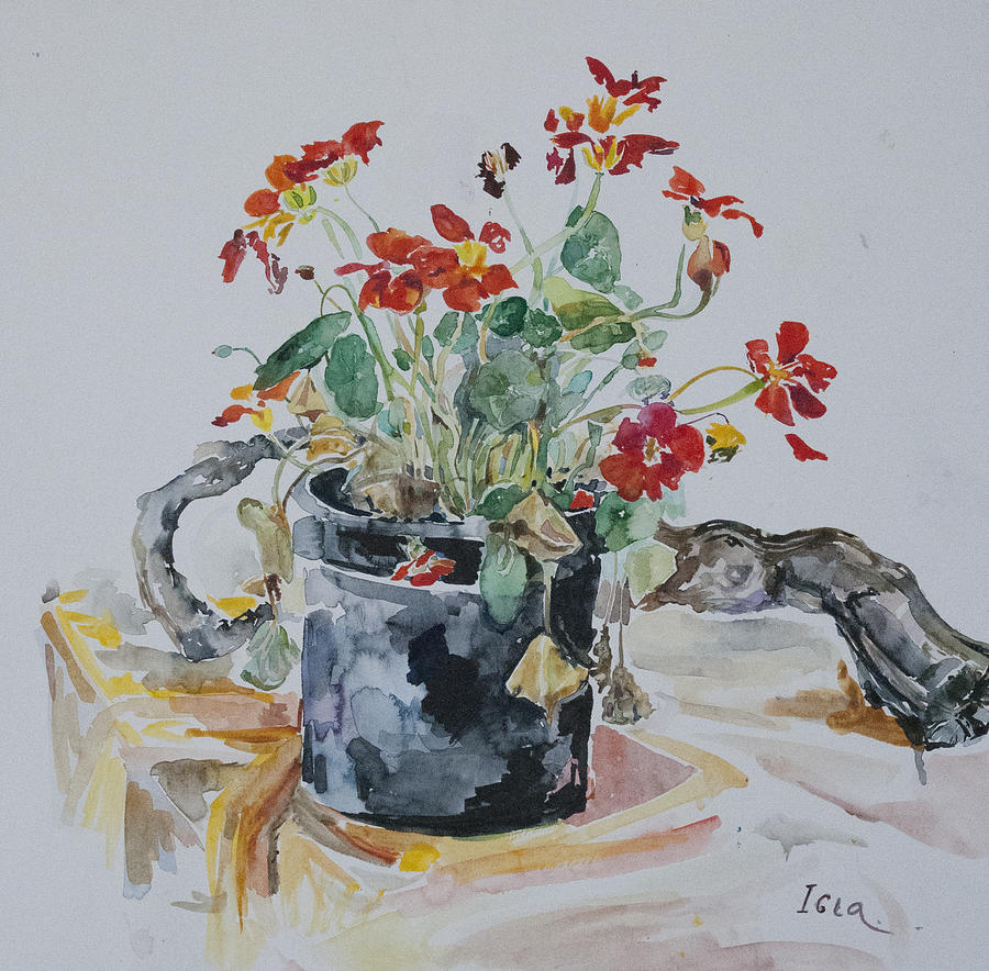 Still life Nasturtium Painting by I Gla - Pixels