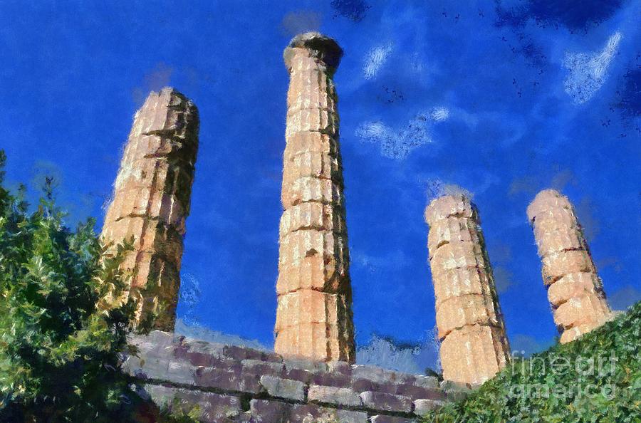 Temple of Apollo in Delphi #3 Painting by George Atsametakis